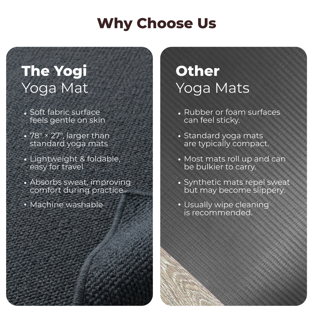 Organic Cotton Yoga Mat – Handmade, Machine Washable, 78 x 27 in