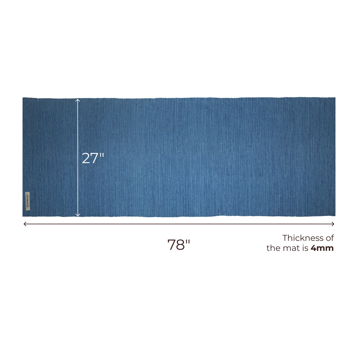 Organic Cotton Yoga Mat – Handmade, Machine Washable, 78 x 27 in