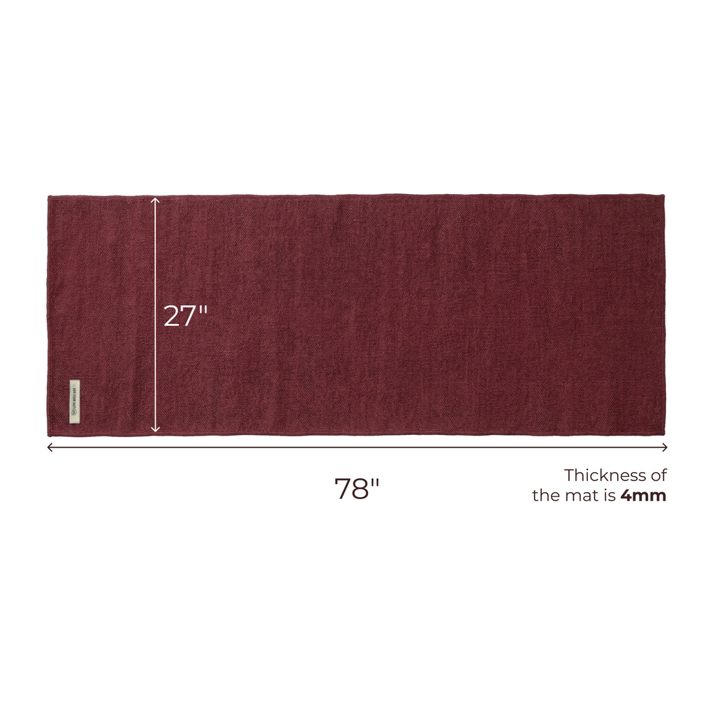 Organic Cotton Yoga Mat – Handmade, Machine Washable, 78 x 27 in