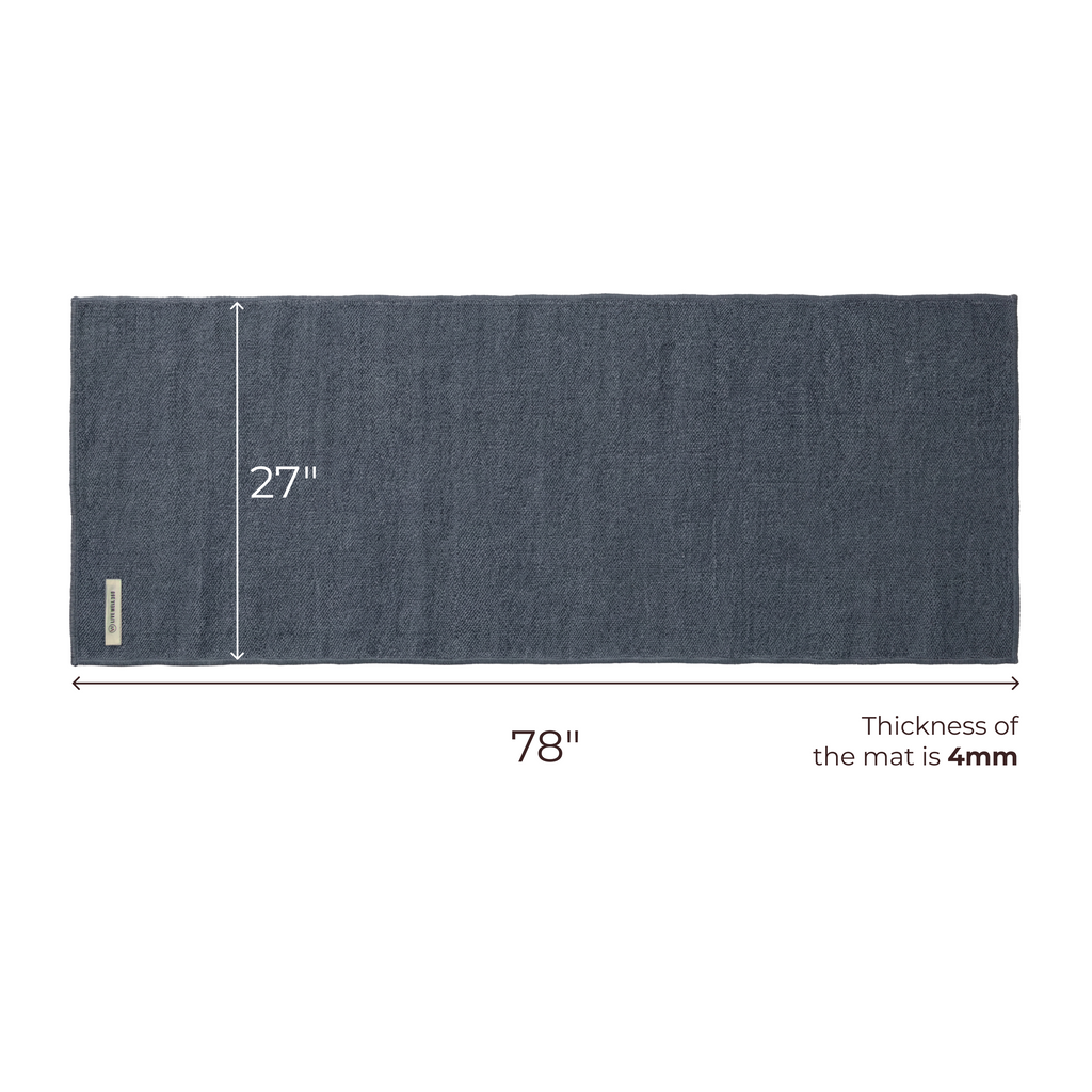 Organic Cotton Yoga Mat – Handmade, Machine Washable, 78 x 27 in