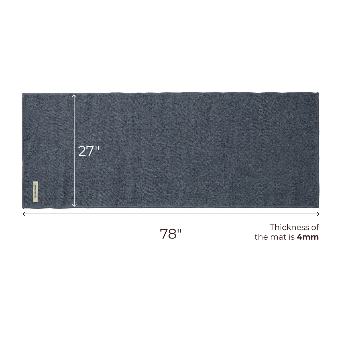 Organic Cotton Yoga Mat – Handmade, Machine Washable, 78 x 27 in