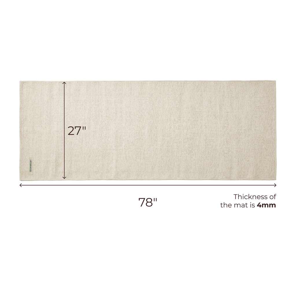 Organic Cotton Yoga Mat – Handmade, Machine Washable, 78 x 27 in
