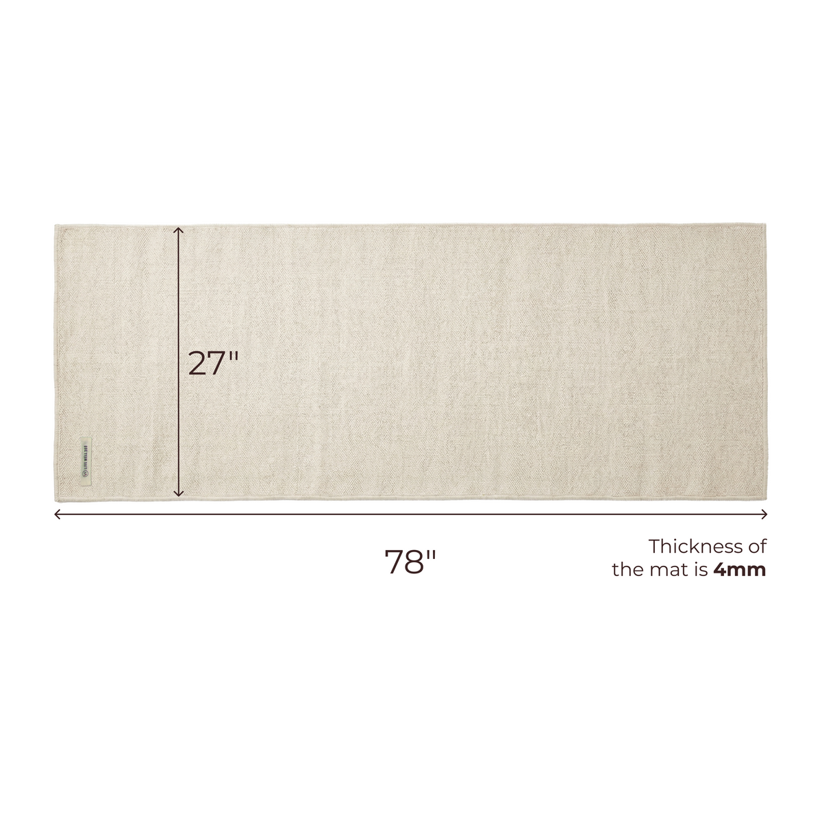Organic Cotton Yoga Mat – Handmade, Machine Washable, 78 x 27 in