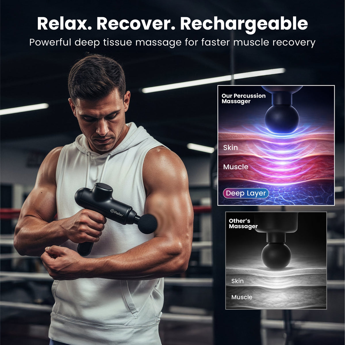 Pro Percussion Massage Gun – Deep Tissue Recovery, One-Button Control