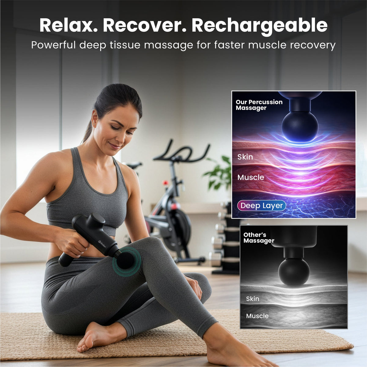 Pro Percussion Massage Gun – Deep Tissue Recovery, One-Button Control
