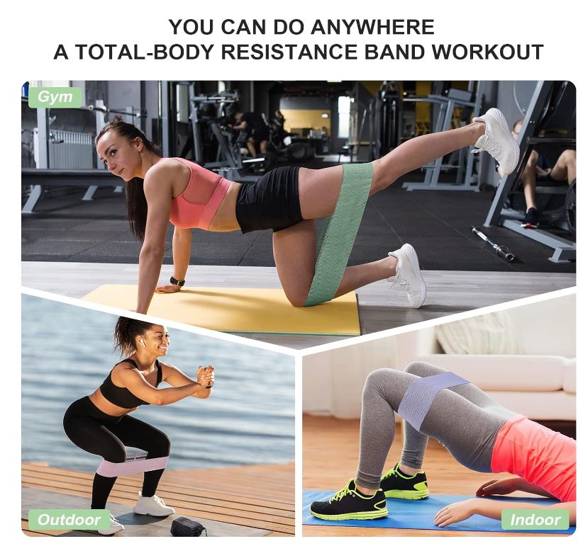Premium Fabric Resistance Bands – Non-Slip, No Rolling, Glute & Leg Training